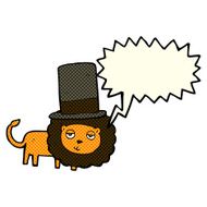 cartoon lion in top hat with speech bubble N6