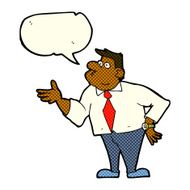 cartoon businessman asking question with speech bubble N6