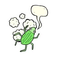 cartoon bug with speech bubble N22