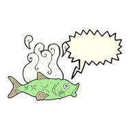 cartoon smelly fish with speech bubble N6