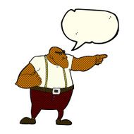 cartoon angry tough guy pointing with speech bubble N6