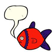 cartoon fish with speech bubble N44