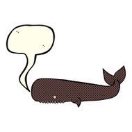 cartoon whale with speech bubble N20