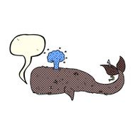 cartoon whale with speech bubble N21