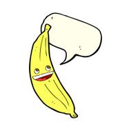 cartoon happy banana with speech bubble N2