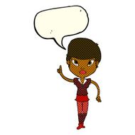 cartoon woman with idea speech bubble N142