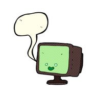 cartoon computer screen with speech bubble N5