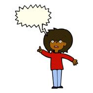 cartoon woman asking question with speech bubble N17