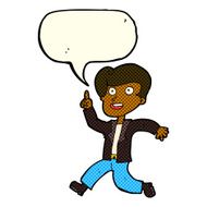cartoon man with great idea speech bubble N18