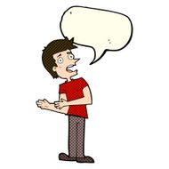 cartoon man making excuses with speech bubble N6
