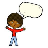 cartoon worried woman with speech bubble N44