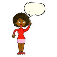 cartoon woman with idea speech bubble N143