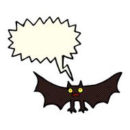 cartoon bat with speech bubble N11