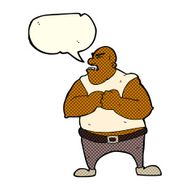 cartoon violent man with speech bubble N8
