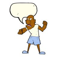cartoon violent man with speech bubble N9
