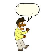 cartoon excited man with speech bubble N37