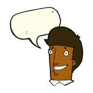 cartoon happy man with speech bubble N258