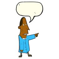 cartoon ugly man pointing with speech bubble N6