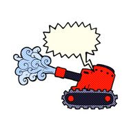 cartoon army tank with speech bubble N3