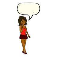 cartoon attractive office woman with speech bubble N6