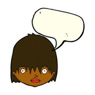 cartoon staring woman with speech bubble N28