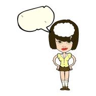 cartoon woman thinking with speech bubble N22