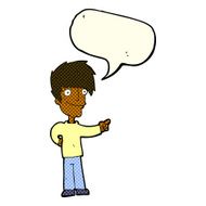 cartoon man pointing with speech bubble N109