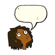 cartoon staring woman with speech bubble N29