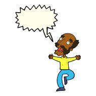 cartoon old man having a fright with speech bubble N6