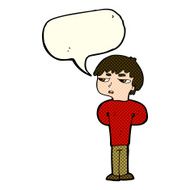 cartoon antisocial boy with speech bubble N6