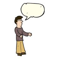 cartoon curious man with speech bubble N40