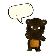 cute cartoon black bear with speech bubble N39