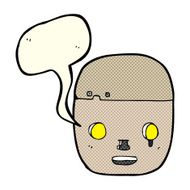 cartoon robot head with speech bubble N34