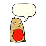 cartoon robin with speech bubble N11