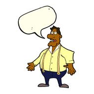 cartoon shocked man with speech bubble N63