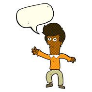 cartoon man waving with speech bubble N16