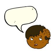 cartoon boy with ugly growth on head speech bubble N6