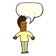 cartoon surprised man with speech bubble N80