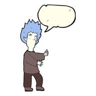 cartoon vampire man with speech bubble N69