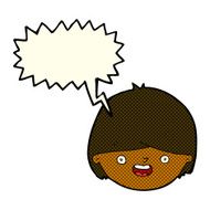 cartoon happy face with speech bubble N29