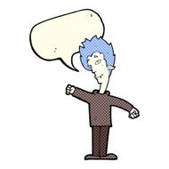 cartoon vampire man with speech bubble N70