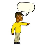 cartoon man pointing with speech bubble N111