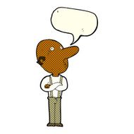 cartoon old man with folded arms speech bubble N6