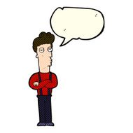 cartoon unimpressed man with speech bubble N5