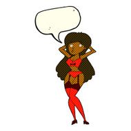 cartoon woman in lingerie with speech bubble N27
