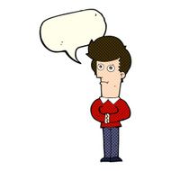 cartoon man staring with speech bubble N6