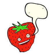 cartoon strawberry with speech bubble N15