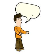 cartoon man explaining with speech bubble N11