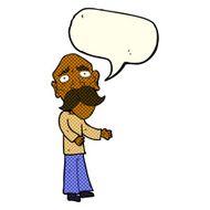 cartoon lonely old man with speech bubble N6