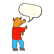 cartoon fox with speech bubble N11